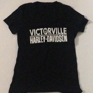 Women’s Black Harley Davidson V-Neck  T-shirt